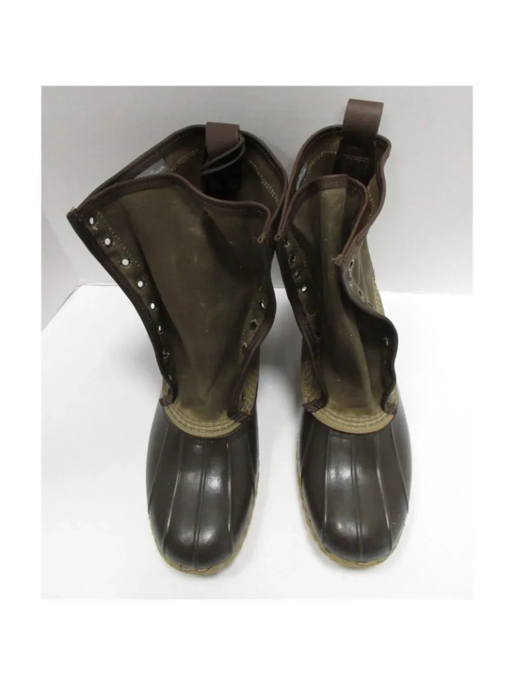 LL Bean Boots 11 M Hunting Leather Duck Canvas Rugged Rubber Sole USA